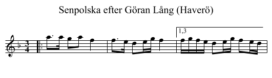 Senpolska efter G&ouml;ran L&aring;ng (Haver&ouml;) - staff notation