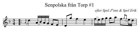 Senpolska fr&aring;n Torp #1 - staff notation