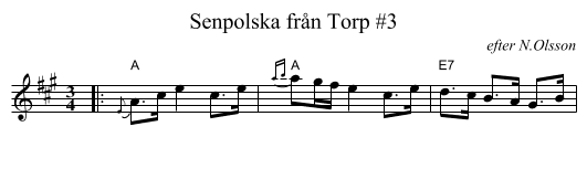 Senpolska fr&aring;n Torp #3 - staff notation