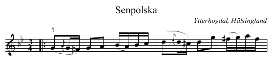 Senpolska - staff notation