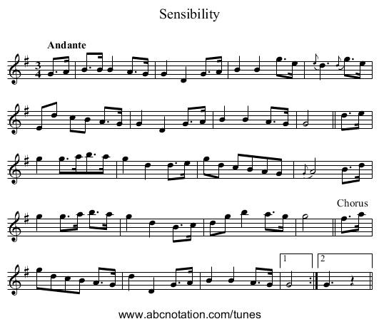 Sensibility - staff notation