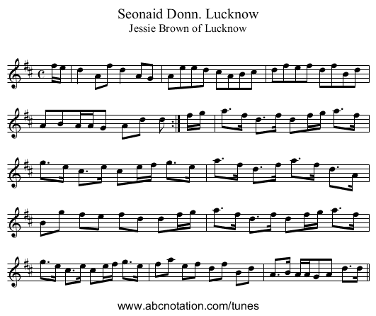 Seonaid Donn. Lucknow - staff notation