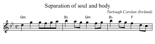 Separation of soul and body - staff notation