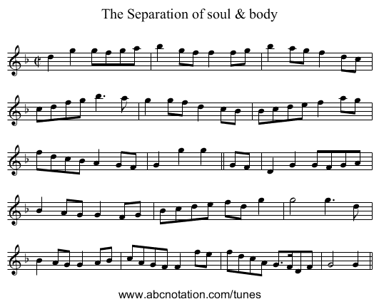 Separation of soul & body, The - staff notation