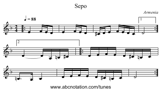 Sepo - staff notation