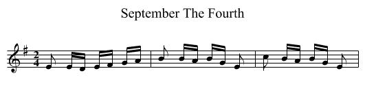 September The Fourth - staff notation