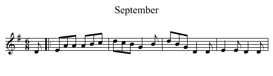 September - staff notation