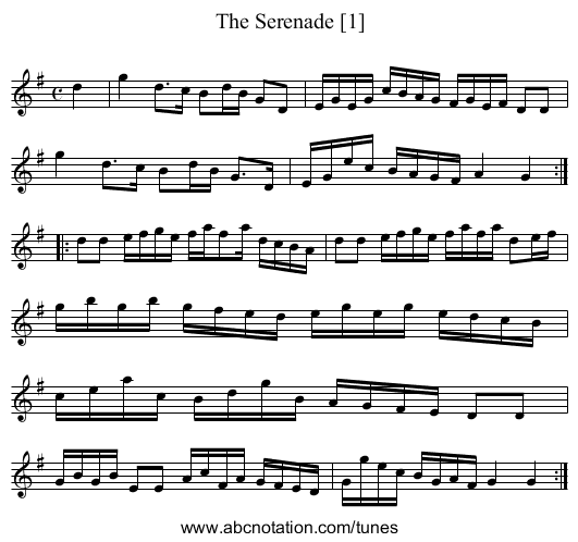 Serenade [1], The - staff notation