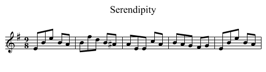 Serendipity - staff notation