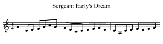 Sergeant Early's Dream - staff notation