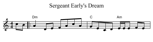 Sergeant Early's Dream - staff notation
