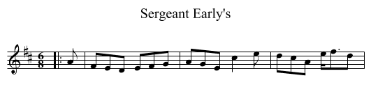 Sergeant Early's - staff notation