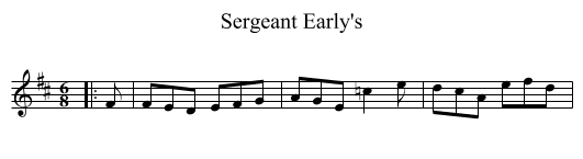 Sergeant Early's - staff notation