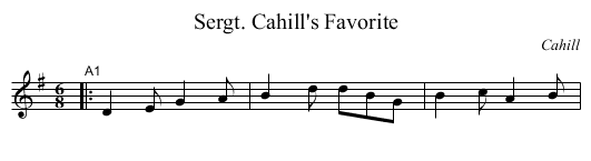 Sergt. Cahill's Favorite - staff notation