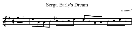Sergt. Early's Dream - staff notation