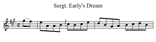 Sergt. Early's Dream - staff notation