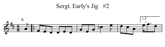 Sergt. Early's Jig   #2 - staff notation