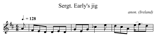 Sergt. Early's jig - staff notation