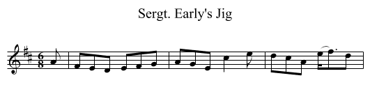 Sergt. Early's Jig - staff notation