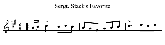 Sergt. Stack's Favorite - staff notation