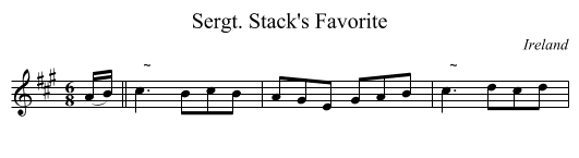 Sergt. Stack's Favorite - staff notation
