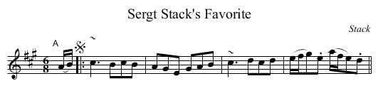 Sergt Stack's Favorite - staff notation