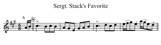 Sergt. Stack's Favorite - staff notation