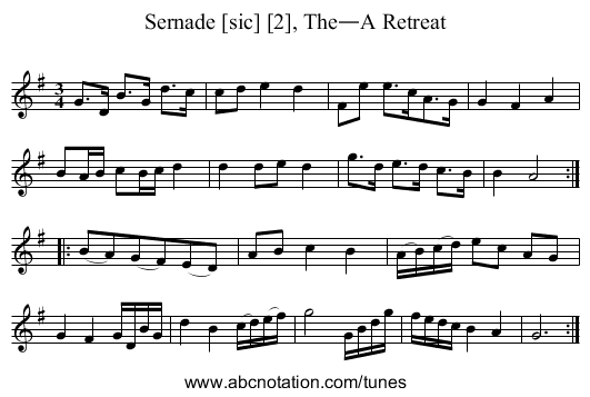 Sernade [sic] [2], The—A Retreat - staff notation