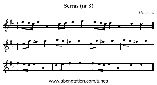 Serras (nr 8) - staff notation