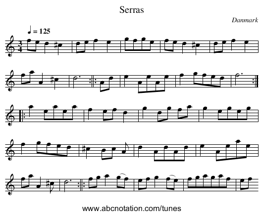 Serras - staff notation