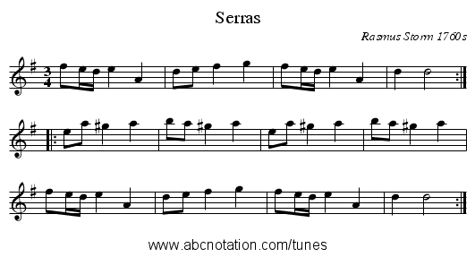 Serras - staff notation