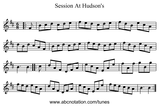 Session At Hudson's - staff notation