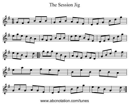 Session Jig, The - staff notation