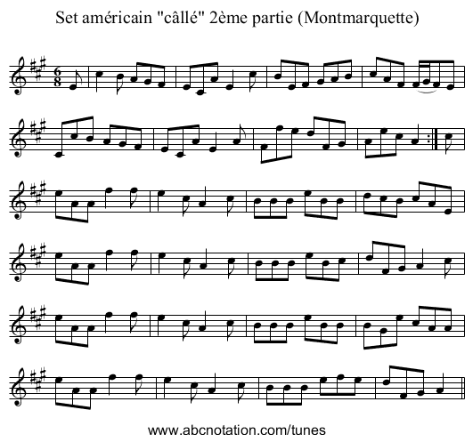 Set américain câllé 2ème partie (Montmarquette) - staff notation