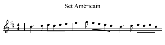 Set Américain - staff notation