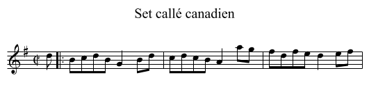 Set callé canadien - staff notation