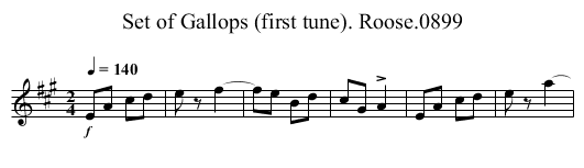 Set of Gallops (first tune). Roose.0899 - staff notation