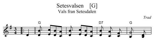 Setesvalsen    [G] - staff notation
