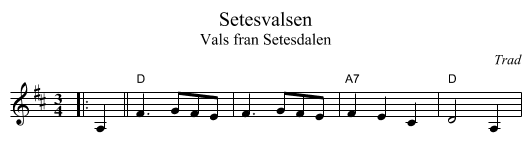 Setesvalsen - staff notation