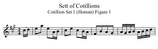 Sett of Cotillions - staff notation