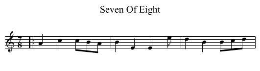 Seven Of Eight - staff notation