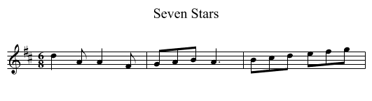 Seven Stars - staff notation