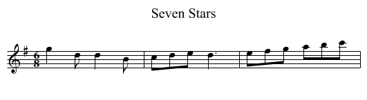 Seven Stars - staff notation