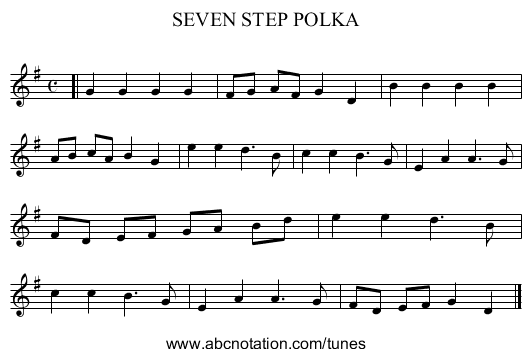 SEVEN STEP POLKA - staff notation
