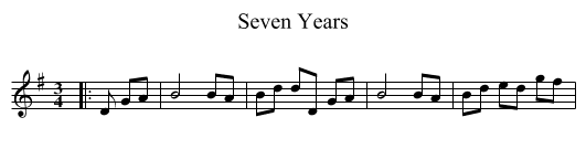 Seven Years - staff notation