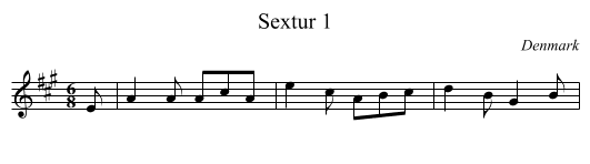 Sextur 1 - staff notation