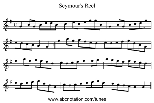 Seymour's Reel - staff notation