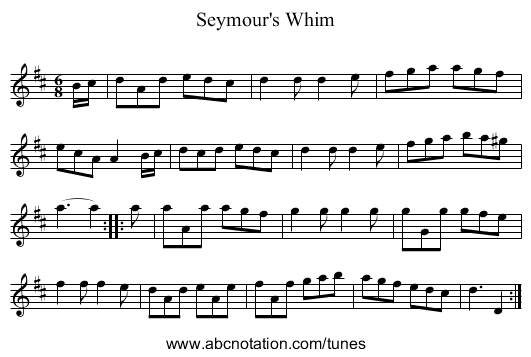 Seymour's Whim - staff notation