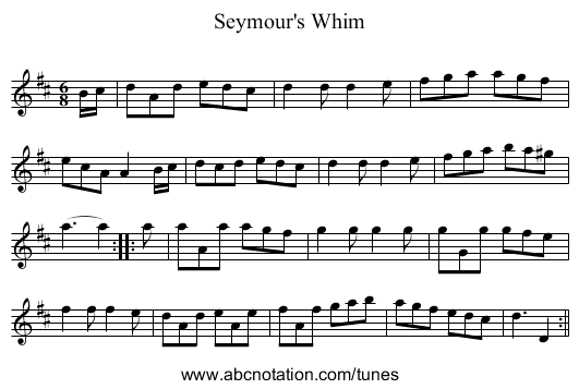 Seymour's Whim - staff notation
