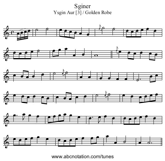 Sginer - staff notation